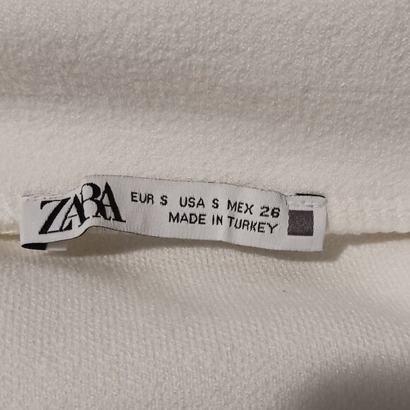 2 Zara Bodycon Dresses Size S Black Spaghetti Strap/White Off-the-Shoulder - Picture 12 of 16